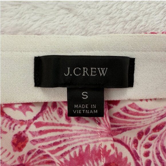 J. Crew Silky Flare Slip Skirt Pink Dandelion Swirl Sz S Trumpet‎ Midi Coquette - Picture 8 of 16